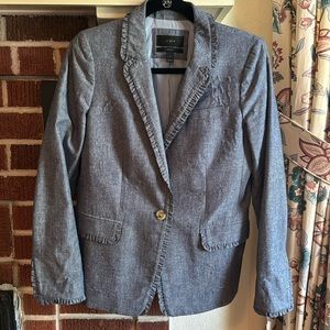 J Crew cotton denim regent blazer